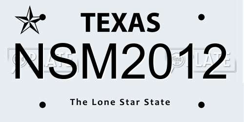 NSM2012 Texas License Plate