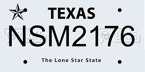 NSM2176 Texas License Plate