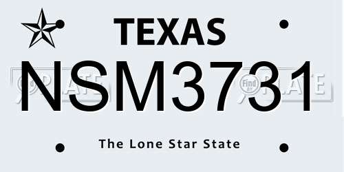 NSM3731 Texas License Plate