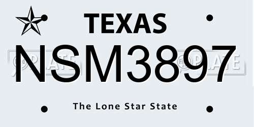 NSM3897 Texas License Plate