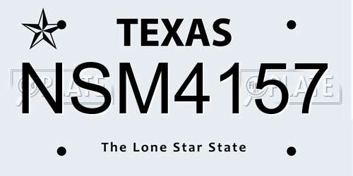 NSM4157 Texas License Plate