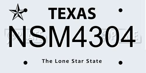 NSM4304 Texas License Plate