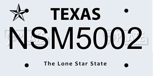 NSM5002 Texas License Plate