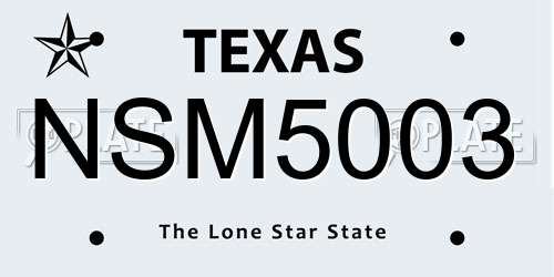 NSM5003 Texas License Plate