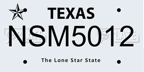 NSM5012 Texas License Plate