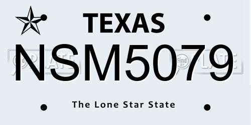 NSM5079 Texas License Plate