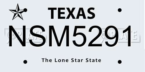 NSM5291 Texas License Plate
