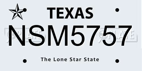 NSM5757 Texas License Plate