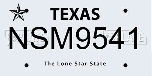 NSM9541 Texas License Plate