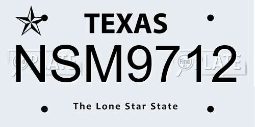 NSM9712 Texas License Plate