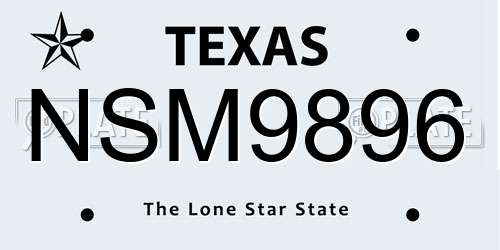 NSM9896 Texas License Plate