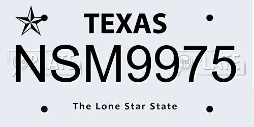 NSM9975 Texas License Plate