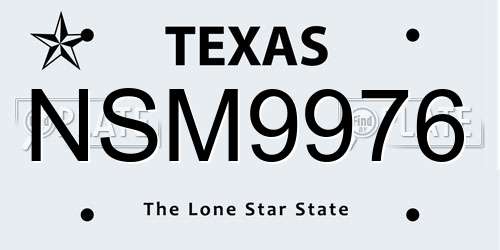 NSM9976 Texas License Plate