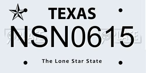NSN0615 Texas License Plate
