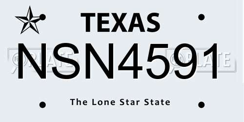 NSN4591 Texas License Plate