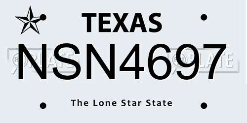 NSN4697 Texas License Plate