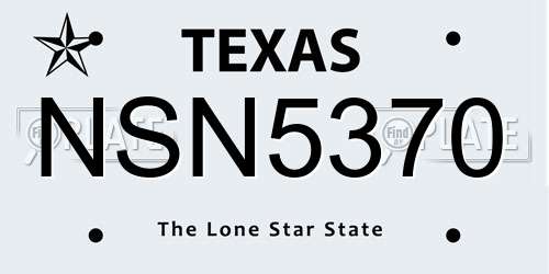 NSN5370 Texas License Plate