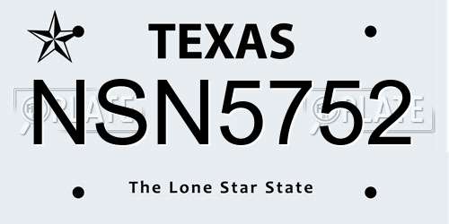 NSN5752 Texas License Plate
