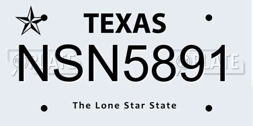 NSN5891 Texas License Plate