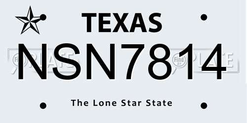 NSN7814 Texas License Plate
