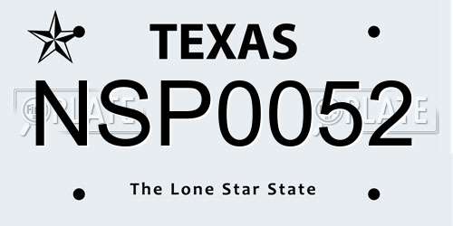 NSP0052 Texas License Plate