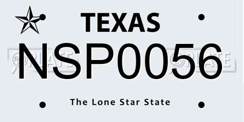 NSP0056 Texas License Plate