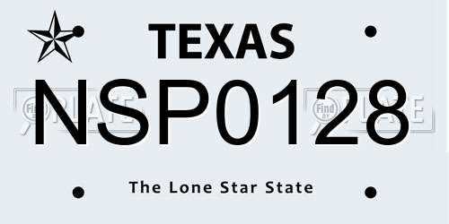 NSP0128 Texas License Plate