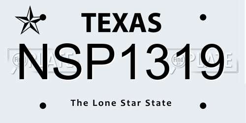 NSP1319 Texas License Plate