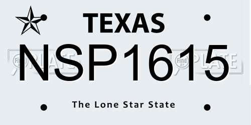 NSP1615 Texas License Plate