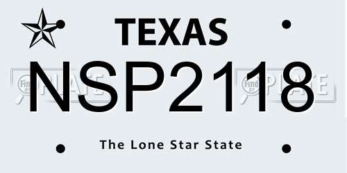 NSP2118 Texas License Plate