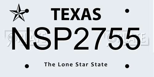 NSP2755 Texas License Plate