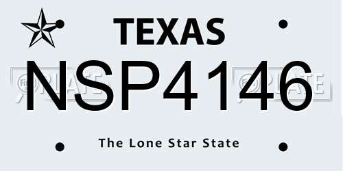 NSP4146 Texas License Plate