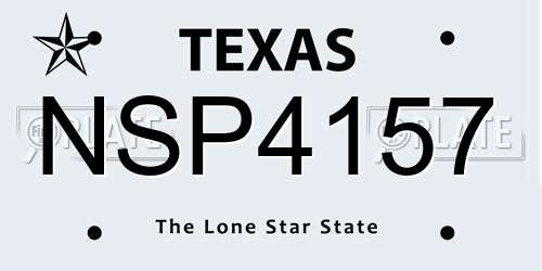 NSP4157 Texas License Plate