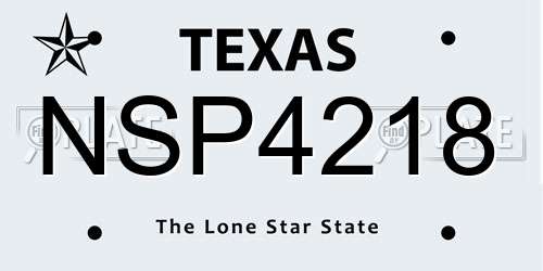 NSP4218 Texas License Plate