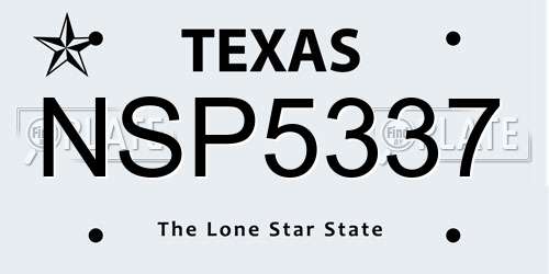 NSP5337 Texas License Plate