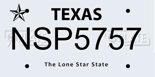NSP5757 Texas License Plate