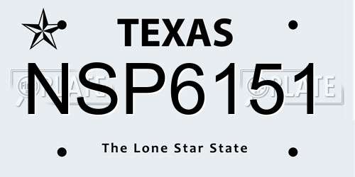 NSP6151 Texas License Plate