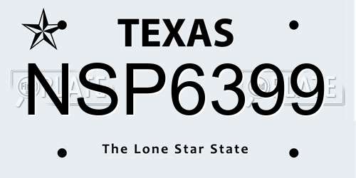 NSP6399 Texas License Plate