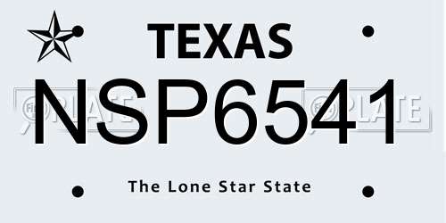 NSP6541 Texas License Plate