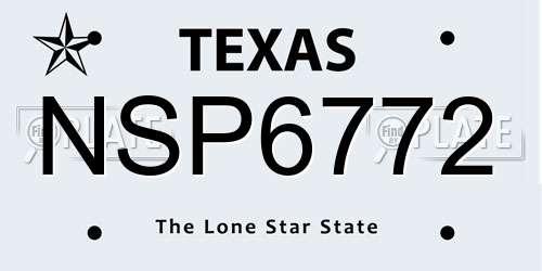 NSP6772 Texas License Plate