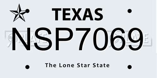 NSP7069 Texas License Plate