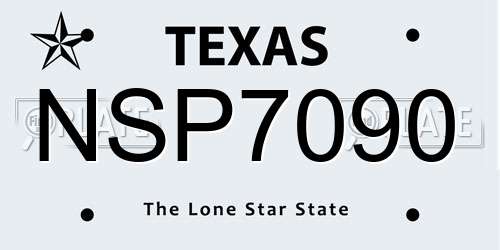 NSP7090 Texas License Plate