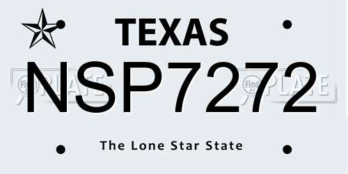 NSP7272 Texas License Plate