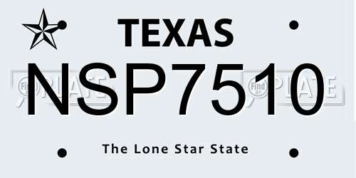 NSP7510 Texas License Plate