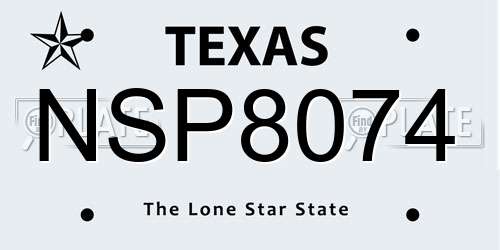 NSP8074 Texas License Plate