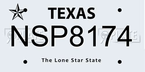 NSP8174 Texas License Plate