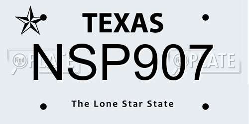 NSP907 Texas License Plate