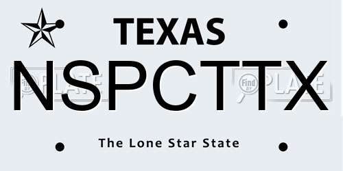 NSPCTTX Texas License Plate