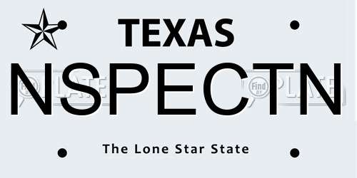 NSPECTN Texas License Plate