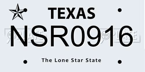 NSR0916 Texas License Plate